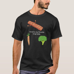 Camiseta O bacon é meu vegetal favorito (escuro)