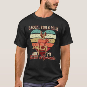 Camiseta O Bacon é o meu animal espiritual e ovo com leite 