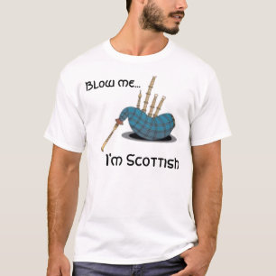 Camiseta o bagpipe, funde-me…, mim é escocês