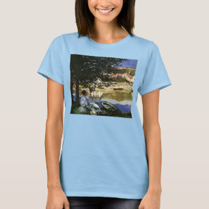 Camiseta O Banco do Sena, Bennecourt, por Claude Monet