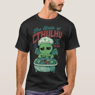 Camiseta O Banho de Cthulhu Engraçado Horror Monstro Presen