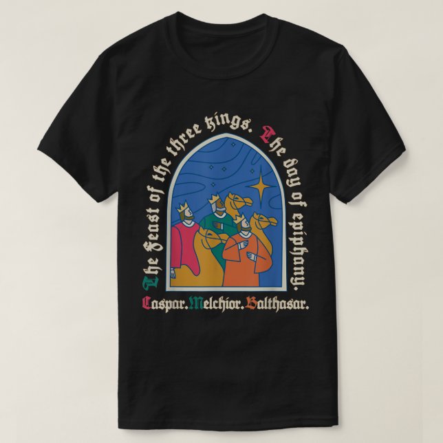 Camiseta O Banquete dos Três Reis, Epiphany Christian H (Frente do Design)