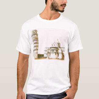 Camiseta O Baptistry de St John e torre inclinada de Pisa