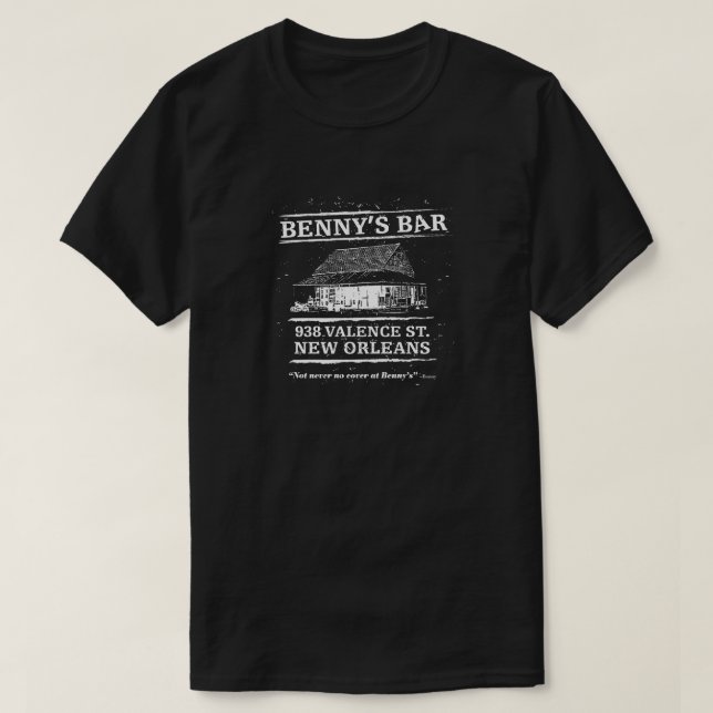 Camiseta O Bar de Benny New Orleans (Frente do Design)
