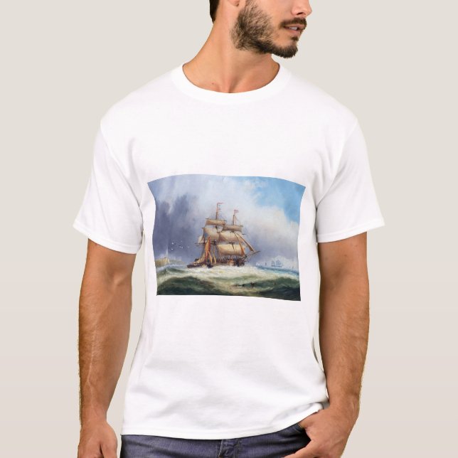 Camiseta O barco piloto da Ilha de Wright 1887 (Frente)