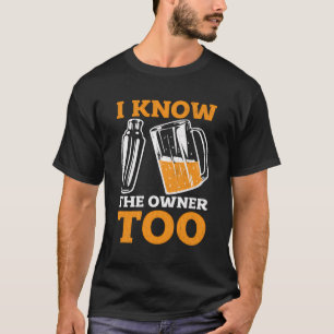 Camiseta O Barman De Bartender Divertido Eu Conheço O Propr