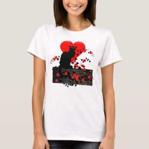 Camiseta O bate-papo Noir com rosas vermelhas