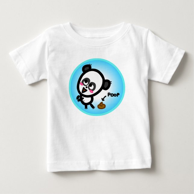 Camiseta O Bebê Animado - Poop Panda. (Frente)