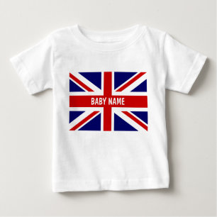 Camiseta O bebê de Union Jack cobre a bandeira de  