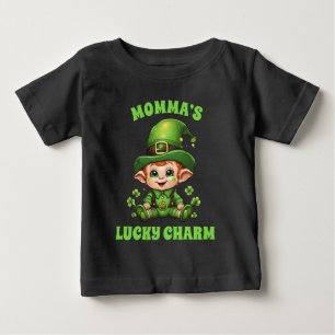 Camiseta O Bebê do Charme Sortudo da mamãe