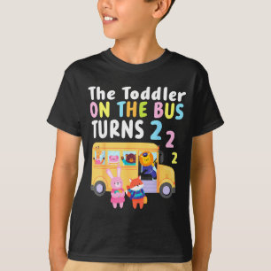 Camiseta O Bebê No Ônibus Completa Dois Anos Animal Fofo