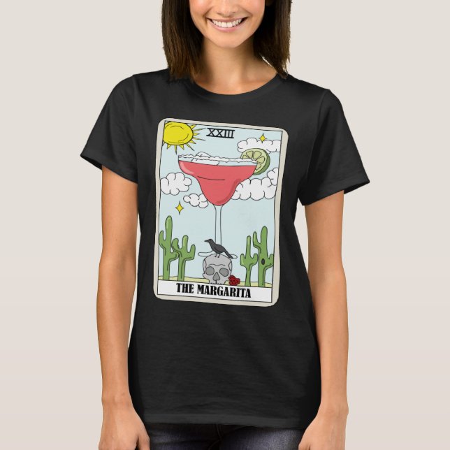Camiseta O Bebendo de coquetel de álcool do Cartão Tarot Ma (Frente)