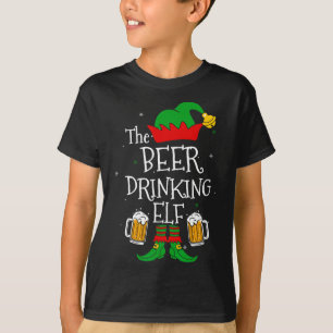 Camiseta O Beer Bebendo Elf Correspondendo Ao Bebê Da Famíl