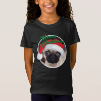 O Bella das meninas do Pug do Natal+T-shirt do