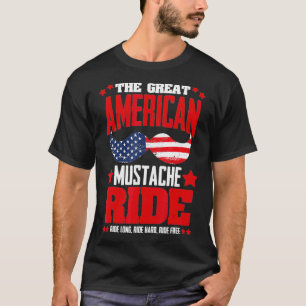 Camiseta O bigode americano corre 4 de julho como barba pat