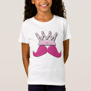 Camiseta O bigode cor-de-rosa bonito impresso peroliza a