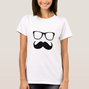 Camiseta o bigode e os vidros são engraçados