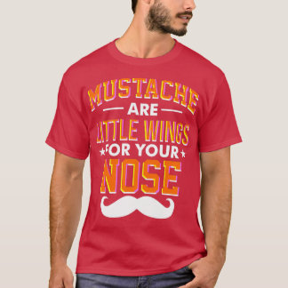 Camiseta O bigode é uma pequena asa para o nariz Colorida