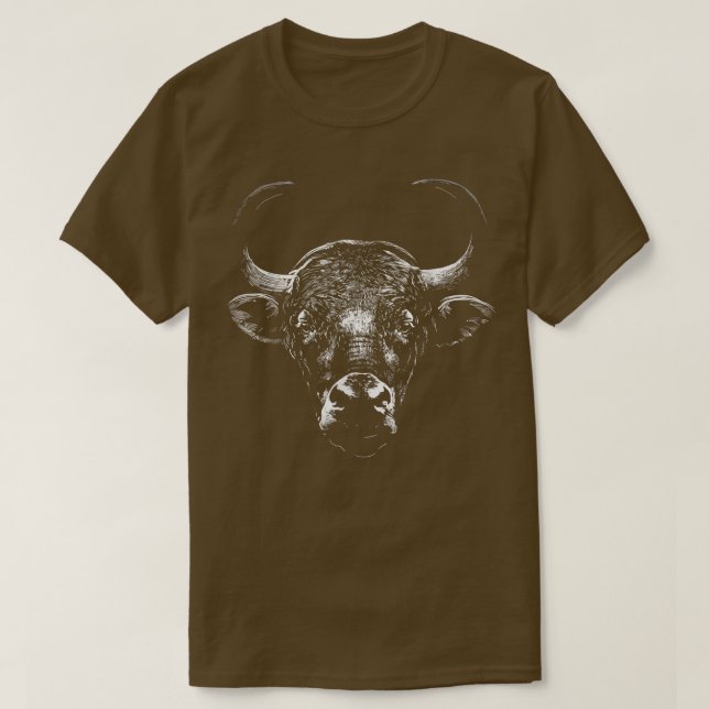 Camiseta O Bole Farmer's Cow com Horns Wild Bull O (Frente do Design)