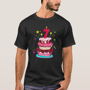 Camiseta O Bolo 7 Aniversário De 7 Anos