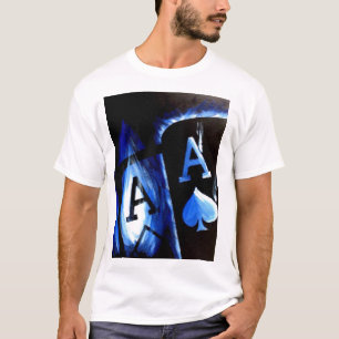 Camiseta O bolso da chama azul da arte do póquer Aces o