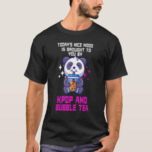 Camiseta o bom humor de hoje é kpop e chá de bolhas Kpop me