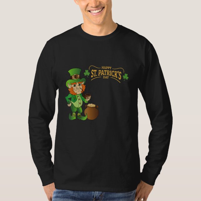 Camiseta O Bonito Homem E A Palavra Dia de São Patrício Fel (Frente)