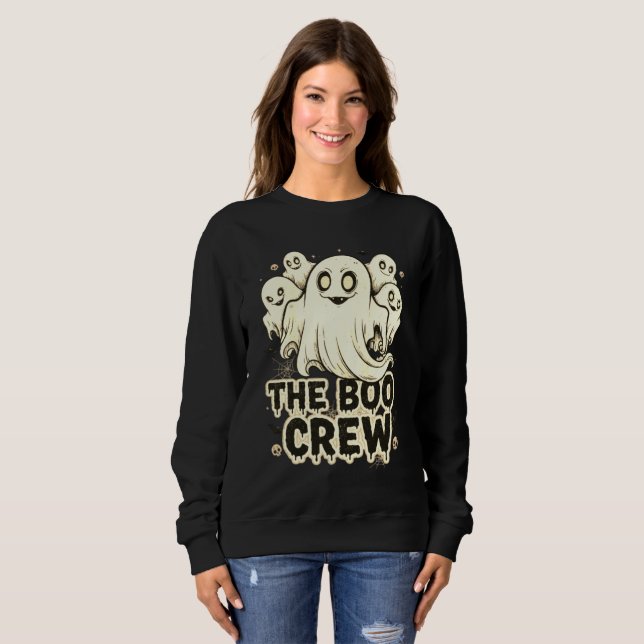 Camiseta O Boo Crew Halloween – Fantasmas Assustadores Fofo (Frente Completa)