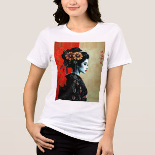 Camiseta O Botão de Geisha – Elegância Japonesa Atemporal