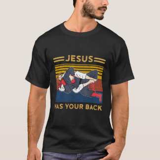 Camiseta O brasileiro Jiu Jitsu, Abraço Jesus, tem as costa