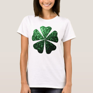 Camiseta O brilho verde escuro brilha no Shamrock Clover