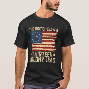 Camiseta O Britânico Explodiu um Quarto Patriótico de 13 Co