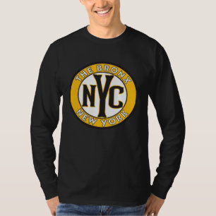 Camiseta O Bronx Nova York Sinal de Círculo Âmbar e Preto