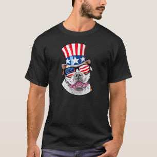 Camiseta O buldogue americano EUA embandeira vidros do