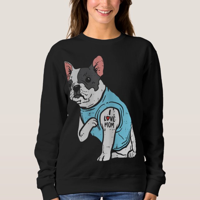 Camiseta O Bulldog Francês Ama Mãe Tatto O Proprietário Do  (Frente)