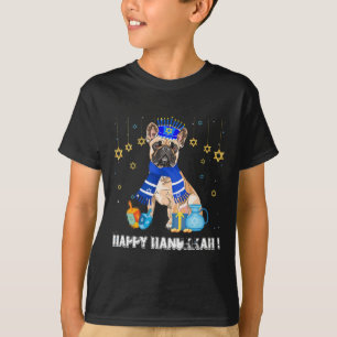 Camiseta O Bulldog Francês Menorah Hat Happy Chanukah Hanuk