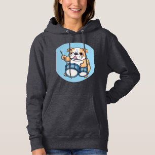 Camiseta O Bulldog Tocando Tambor Ritmos e Bulldog Grooves