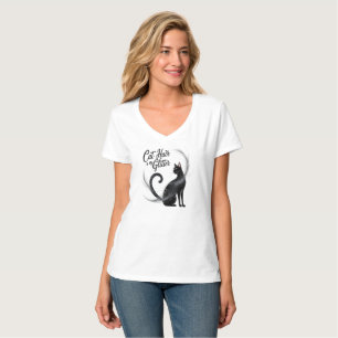 Camiseta O Cabelo De Gato É Minha Literatura - Um Puramente