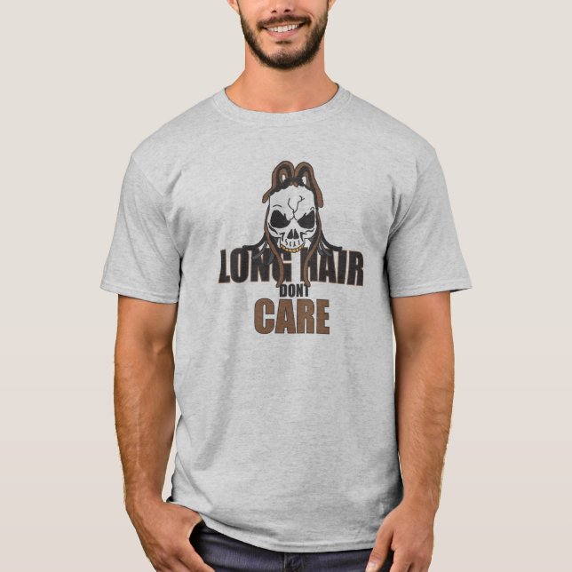 Camiseta O cabelo longo não se importa (Frente)
