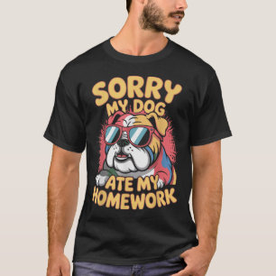 Camiseta O Cachorro Engraçado Ate A Minha Função De Casa Ci