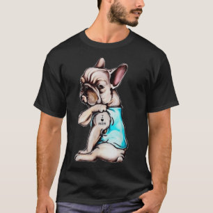 Camiseta O Cachorro Francês Tatuagem Eu Amo A Mãe Dia de as