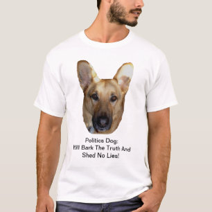 Camiseta O Cachorro German shepherd Da Política Vai Latido