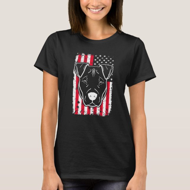 Camiseta O Cachorro nos dá bandeira americana 4 (Frente)