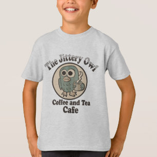Camiseta O Café de Café e Chá da Coruja Irrequieta