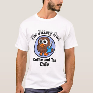 Camiseta O Café de Café e Chá da Coruja Irrequieta