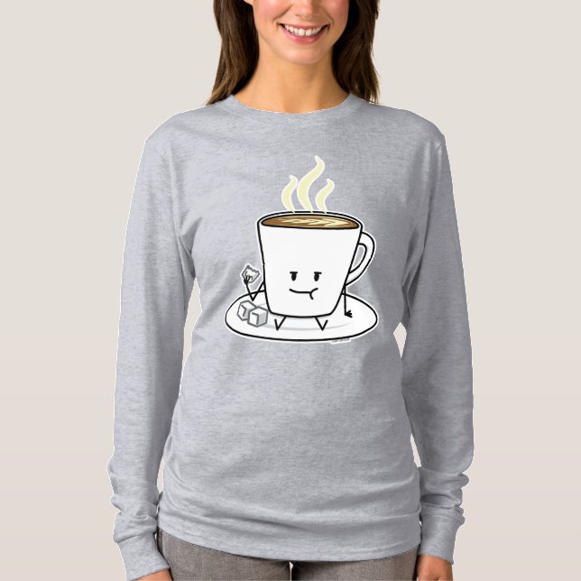 Camiseta O café do latte da caneca de café que come o (Frente)
