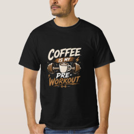 Camiseta O café é o meu pré-treino de design de academia