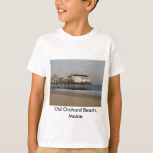 Camiseta O Cais na Praia Velha do Orchard, Maine