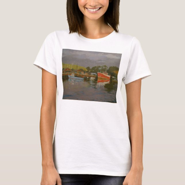 Camiseta O cais Salcombe 2 do pescador (Frente)