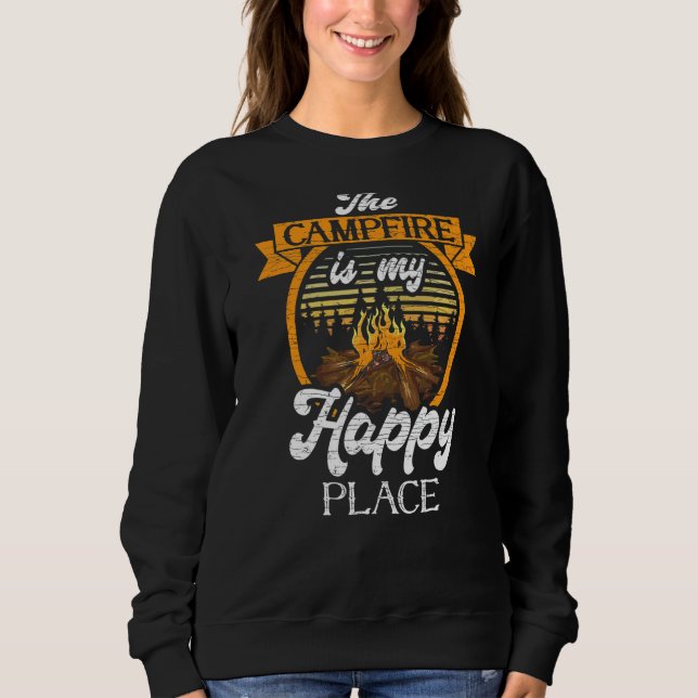 Camiseta O Camarão É Meu Lugar Feliz Acampando (Frente)